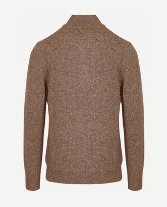 Profuomo halve rits pullover lamswol melange camel