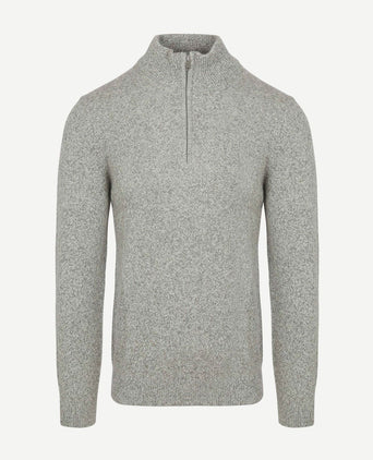Profuomo halve rits pullover lamswol melange grijs