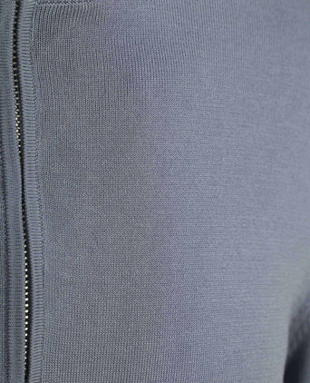 halve rits pullover luxury basic blauw