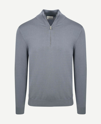 halve rits pullover luxury basic blauw