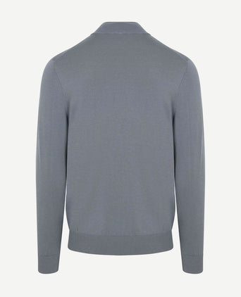 halve rits pullover luxury basic blauw