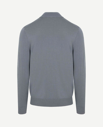 halve rits pullover luxury basic blauw