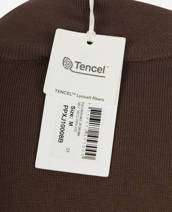 halve rits pullover luxury basic bruin