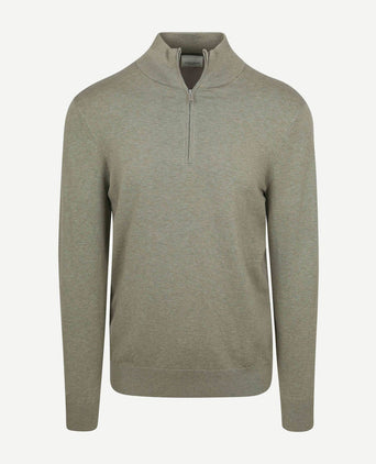 halve rits pullover luxury basic groen