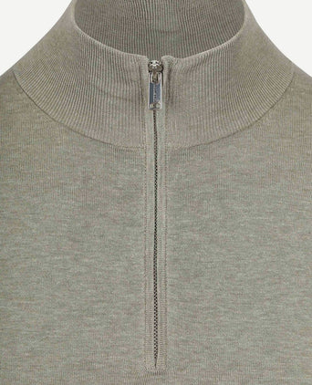 halve rits pullover luxury basic groen