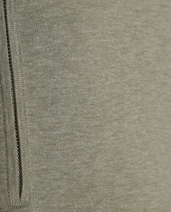 halve rits pullover luxury basic groen