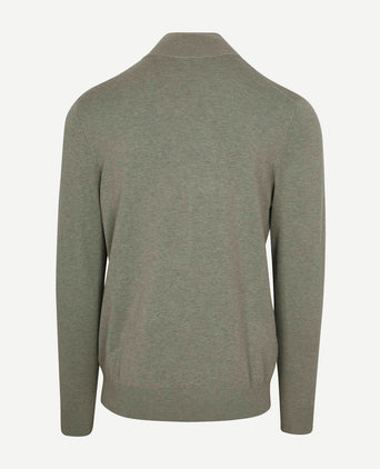 halve rits pullover luxury basic groen
