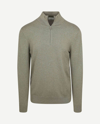 halve rits pullover luxury basic groen