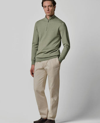 halve rits pullover luxury basic groen