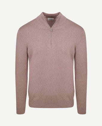 halve rits pullover luxury basic roze