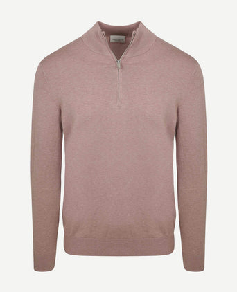 halve rits pullover luxury basic roze