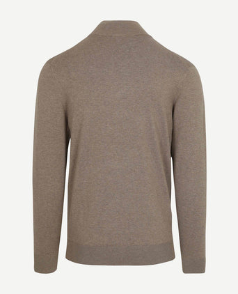 Profuomo halve rits pullover luxury basic taupe