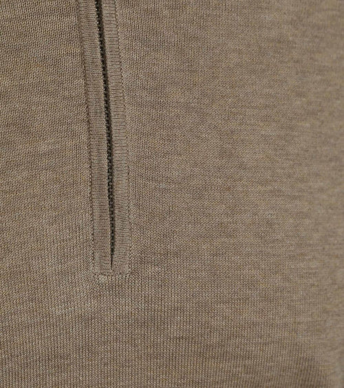 Profuomo halve rits pullover luxury beige