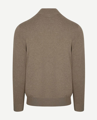 Profuomo halve rits pullover luxury beige