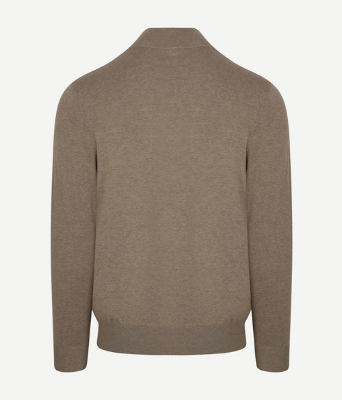 Profuomo halve rits pullover luxury beige