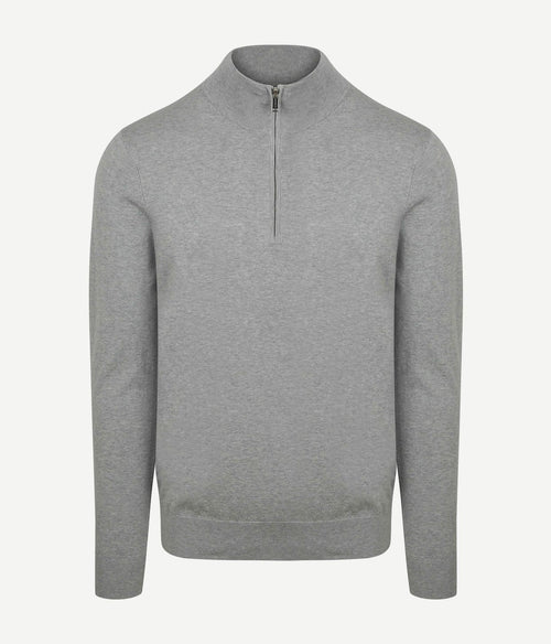 halve rits pullover luxury grijs