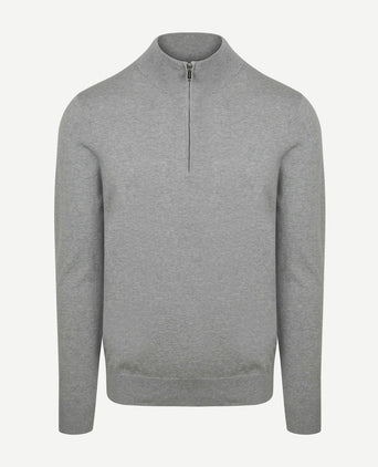 halve rits pullover luxury grijs