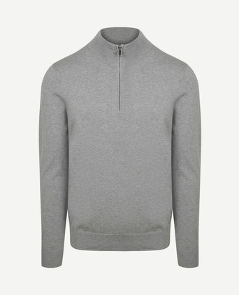 halve rits pullover luxury grijs