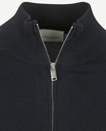 Profuomo halve rits pullover luxury donkerblauw