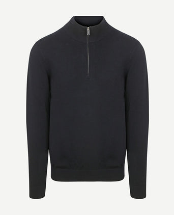 halve rits pullover luxury donkerblauw