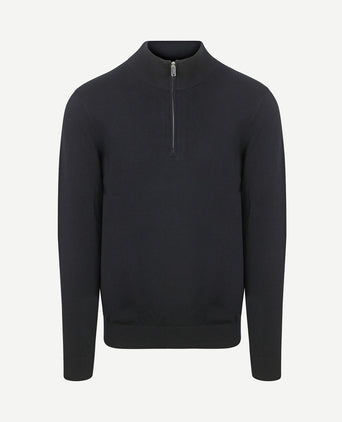 halve rits pullover luxury donkerblauw