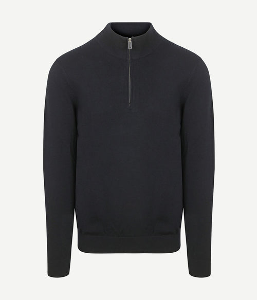 halve rits pullover luxury donkerblauw