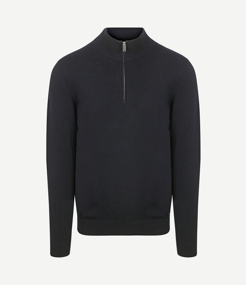 halve rits pullover luxury donkerblauw