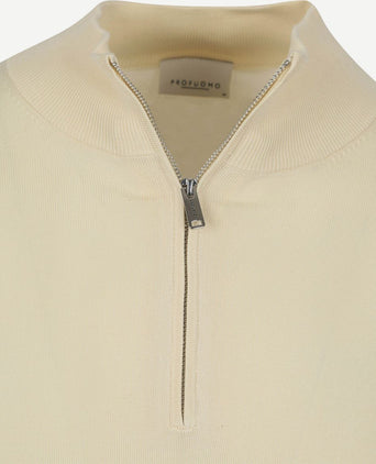 halve rits pullover luxury off white