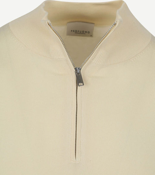 Profuomo halve rits pullover luxury off white