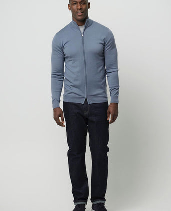 Profuomo halve rits pullover merinowol blauw