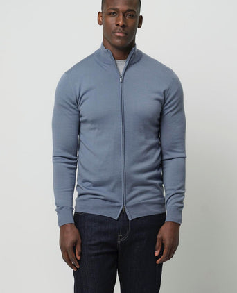 Profuomo halve rits pullover merinowol blauw