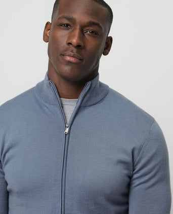 Profuomo halve rits pullover merinowol blauw