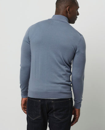 Profuomo halve rits pullover merinowol blauw