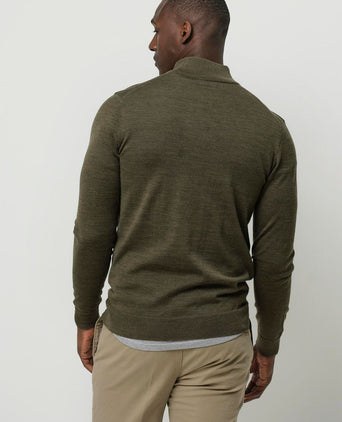 Profuomo halve rits pullover merinowol olijfgroen