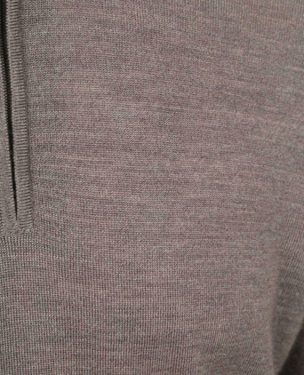 Profuomo halve rits pullover merinowol taupe
