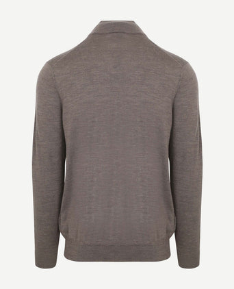 Profuomo halve rits pullover merinowol taupe