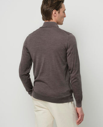 Profuomo halve rits pullover merinowol taupe