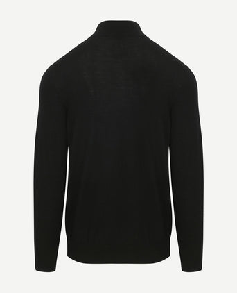 Profuomo halve rits pullover merinowol zwart