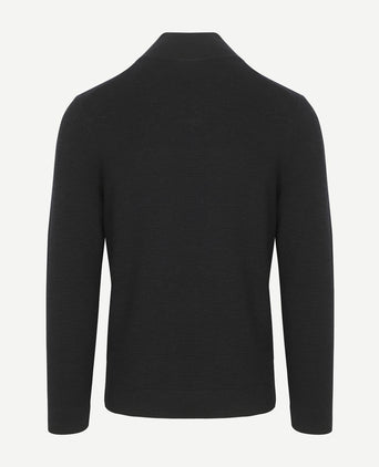halve rits pullover structure donkerblauw