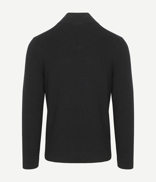 Profuomo halve rits pullover structure donkerblauw