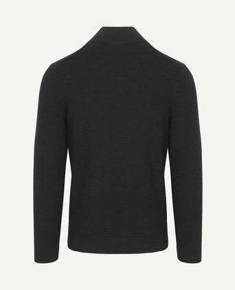 halve rits pullover structure donkerblauw