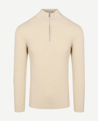halve rits pullover structuur ecru