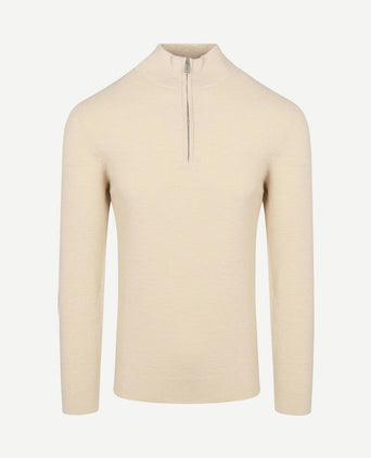 halve rits pullover structuur ecru