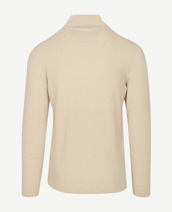 Profuomo halve rits pullover structuur ecru