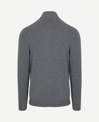 halve rits pullover wol blend blauw