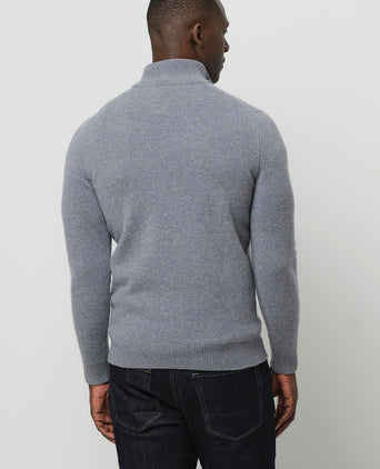 halve rits pullover wol blend blauw