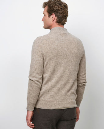 halve rits pullover wol blend sand