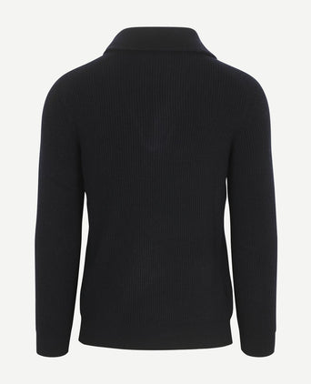 Profuomo halve rits pullover wol donkerblauw