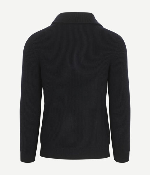 Profuomo halve rits pullover wol donkerblauw