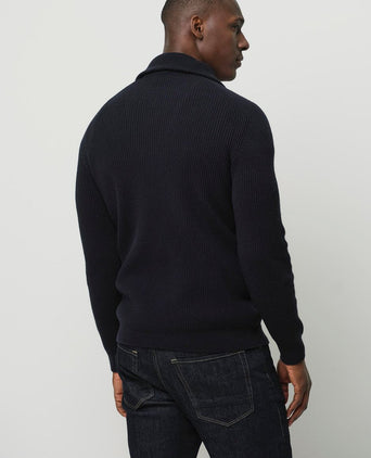 Profuomo halve rits pullover wol donkerblauw